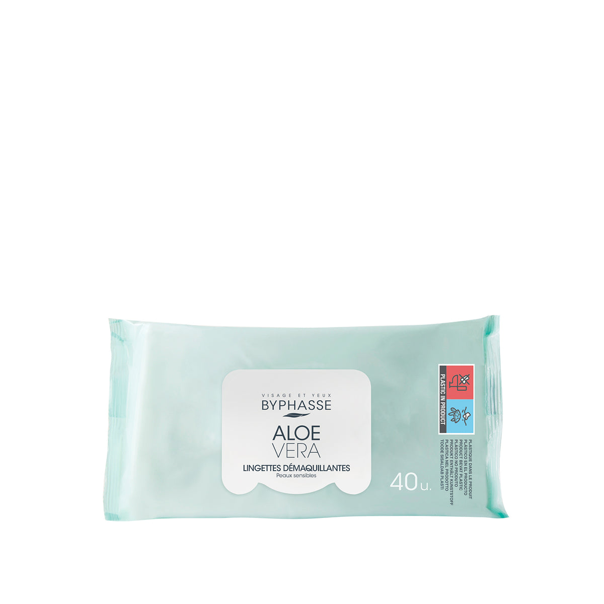 TOALLITAS DESMAQUILLANTES ALOE VERA PIEL SENSIBLE 40U. BYPHASSE