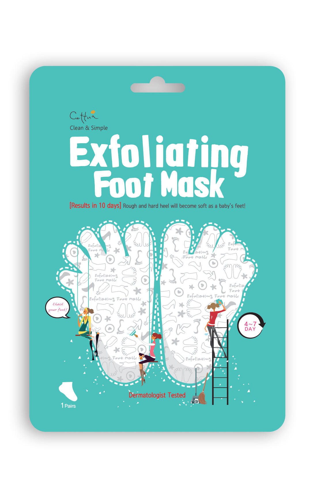 Exfoliante de pies. Mascarilla Cettua. cosmetica coreana