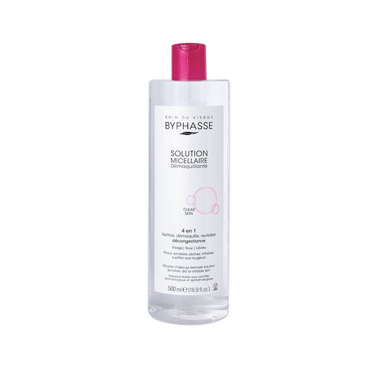 SOLUCIÓN MICELAR DESMAQUILLANTE PIELES SENSIBLES, SECAS E IRRITABLES 500ML. BYPHASSE