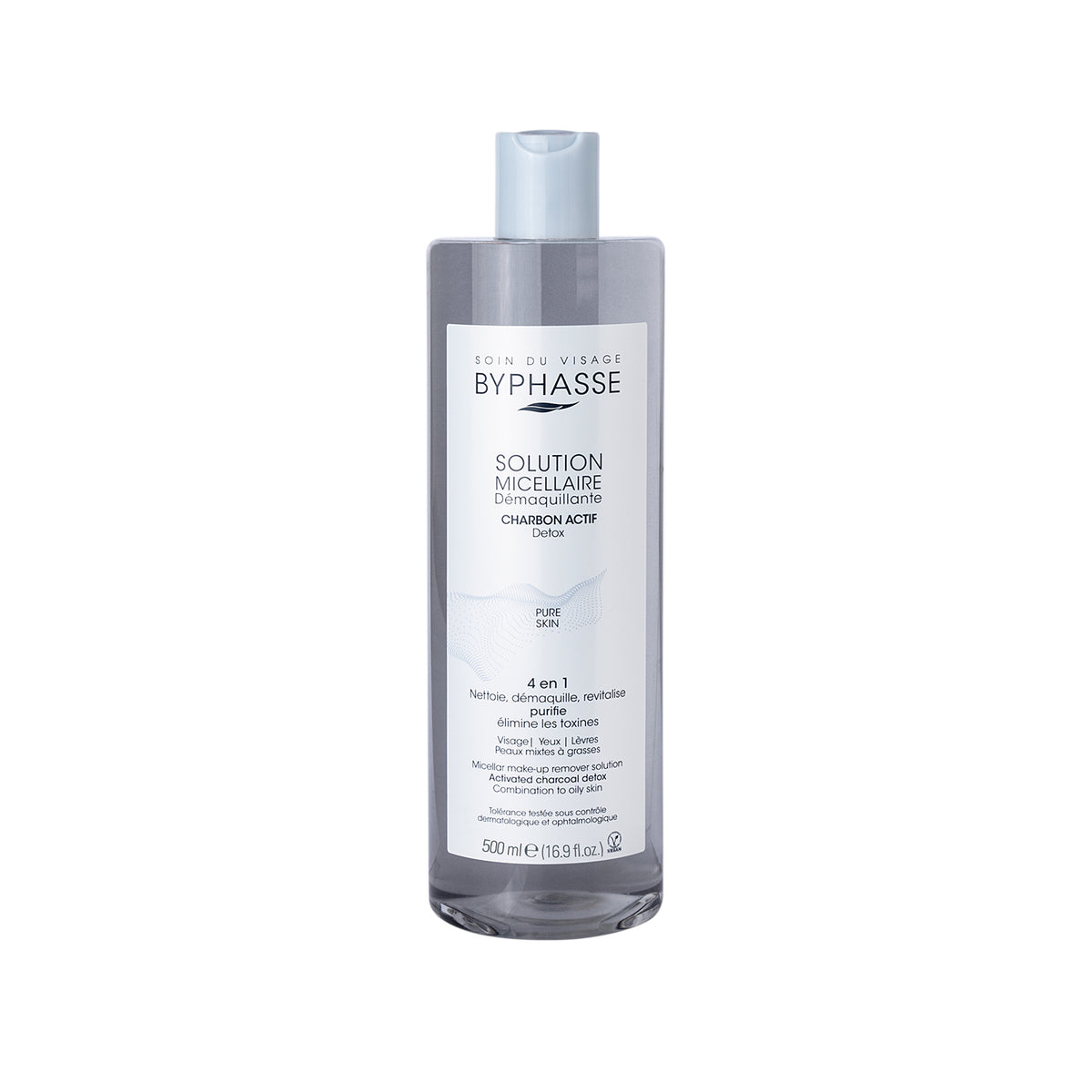 SOLUCIÓN MICELAR DESMAQUILLANTE CON CARBÓN ACTIVO 500ML. BYPHASSE