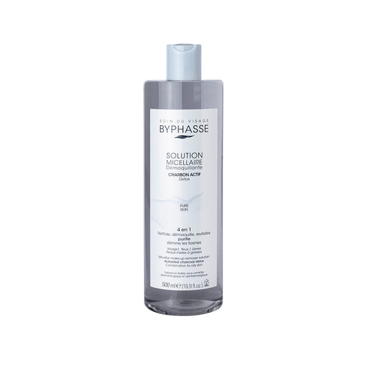 SOLUCIÓN MICELAR DESMAQUILLANTE CON CARBÓN ACTIVO 500ML. BYPHASSE