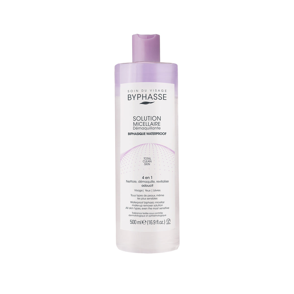 SOLUCIÓN MICELAR DESMAQUILLANTE BIFÁSICA WATERPROOF 500ML. BYPHASSE