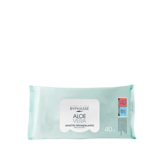 TOALLITAS DESMAQUILLANTES ALOE VERA PIEL SENSIBLE 40U. BYPHASSE