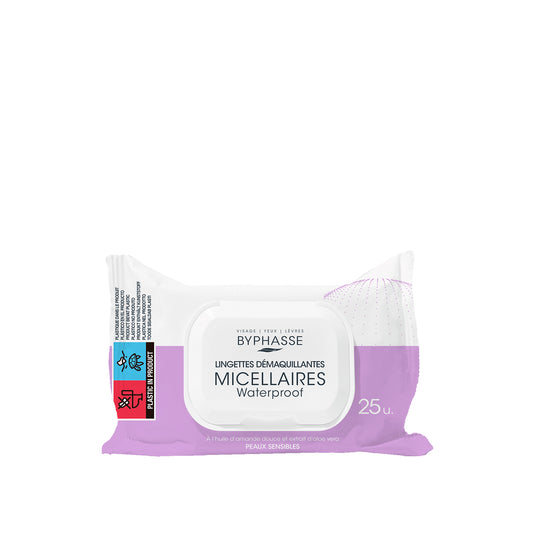 TOALLITAS DESMAQUILLANTES WATERPROOF PIEL SENSIBLE 25U. BYPHASSE