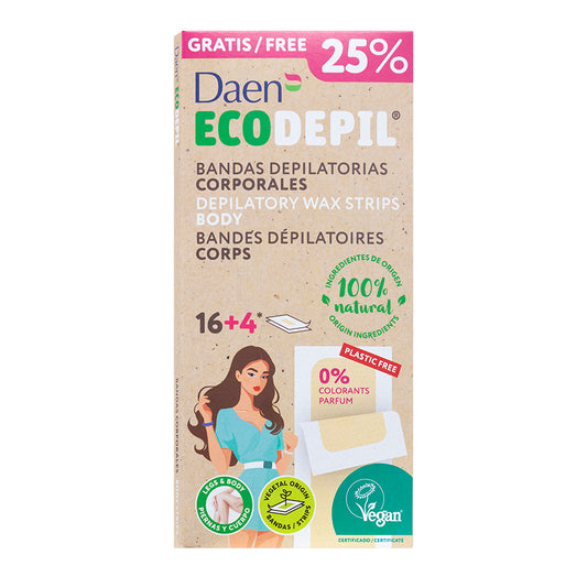 Bandas de cera corporal 16 uds. ECODEPIL, DAEN