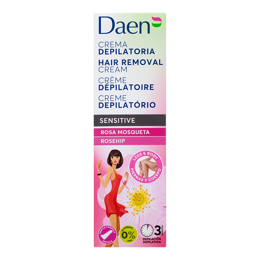 Crema depilatoria Piel sensible - Rosa Mosqueta 125 ml. DAEN