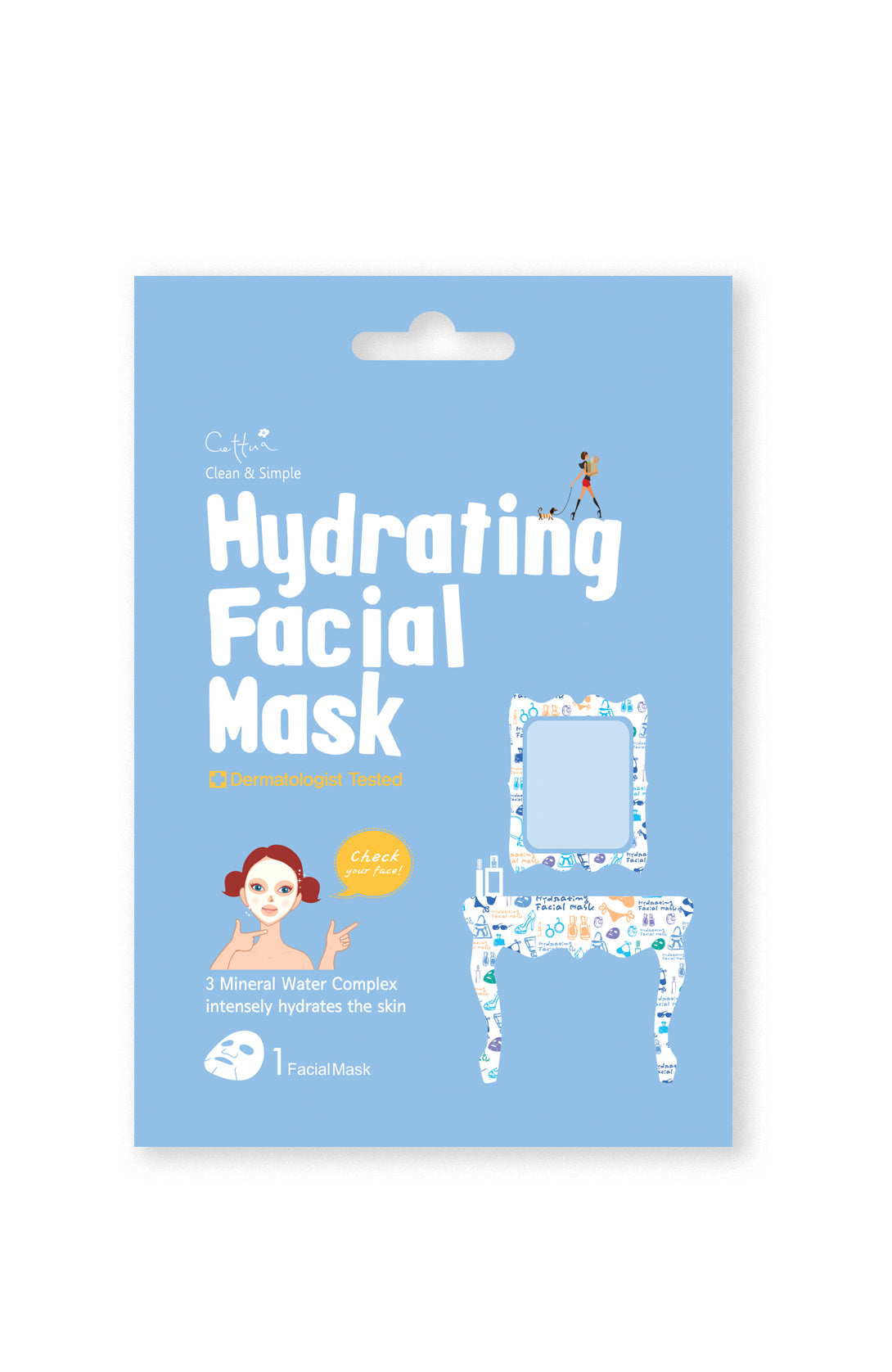 Mascarilla Facial Hidratante con Acido Hialuronico. Cettua