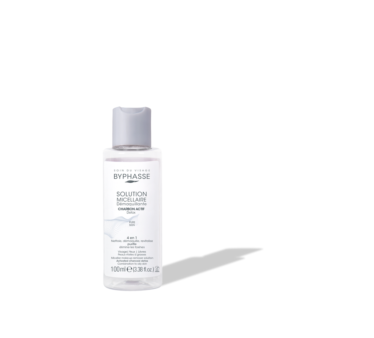SOLUCIÓN MICELAR DESMAQUILLANTE CON CARBÓN ACTIVO 100ML. BYPHASSE